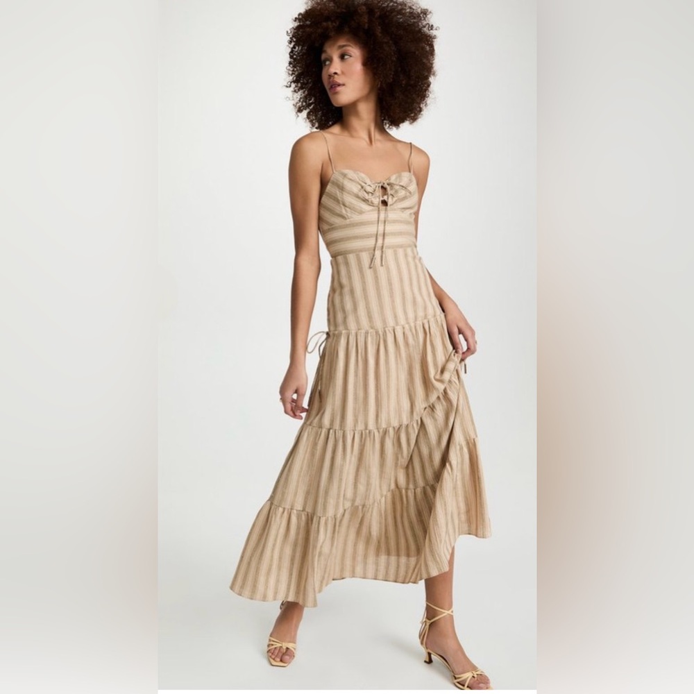 Significant Other Jordan Dress in Almond and Black Stripe US 10
